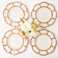 Petal Bamboo Ceramic Dinner & Starter Plates (Set Of 8)