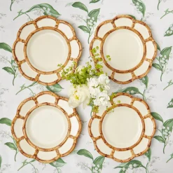 Petal Bamboo Ceramic Dinner & Starter Plates (Set Of 8)