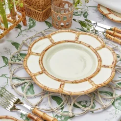Petal Bamboo Ceramic Dinner & Starter Plates (Set Of 8)