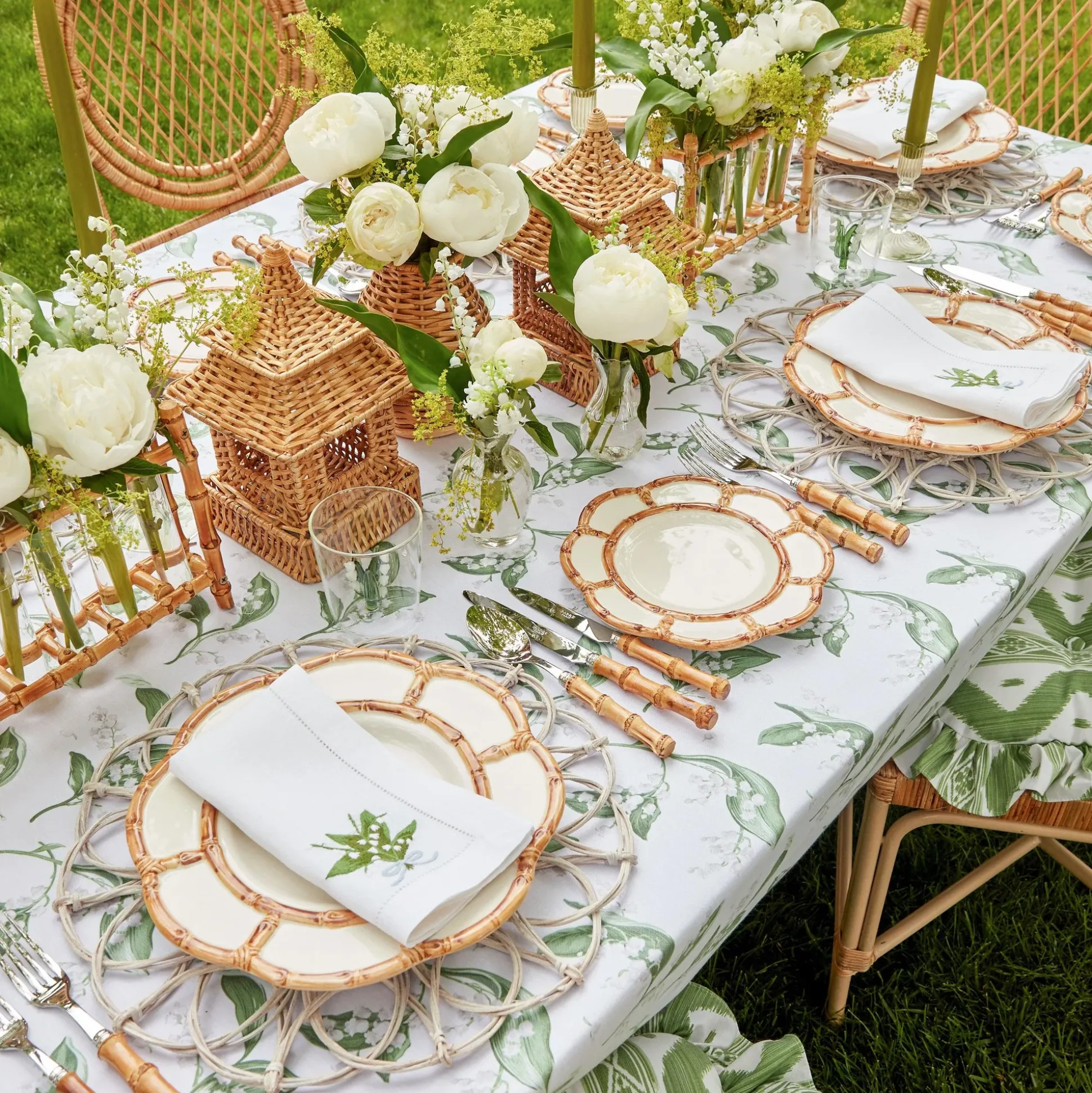 Petal Bamboo Ceramic Dinner & Starter Plates (Set Of 8)