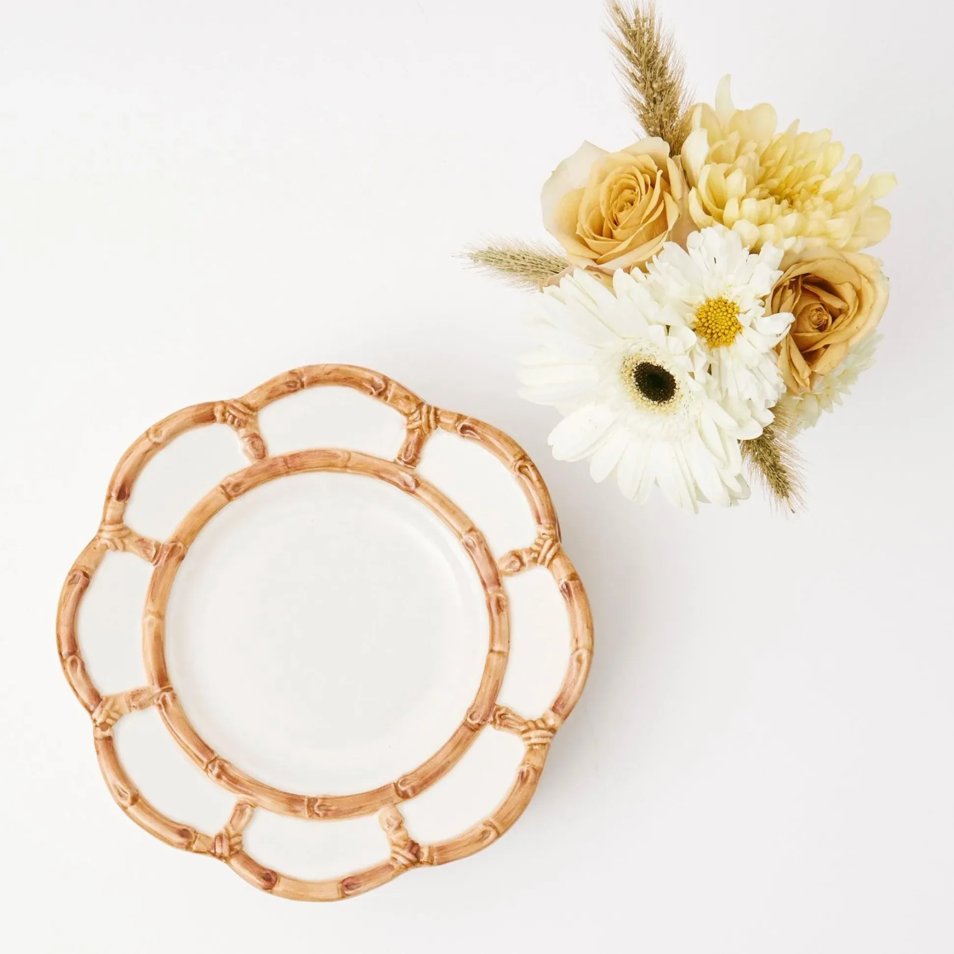 Petal Bamboo Ceramic Starter Plate