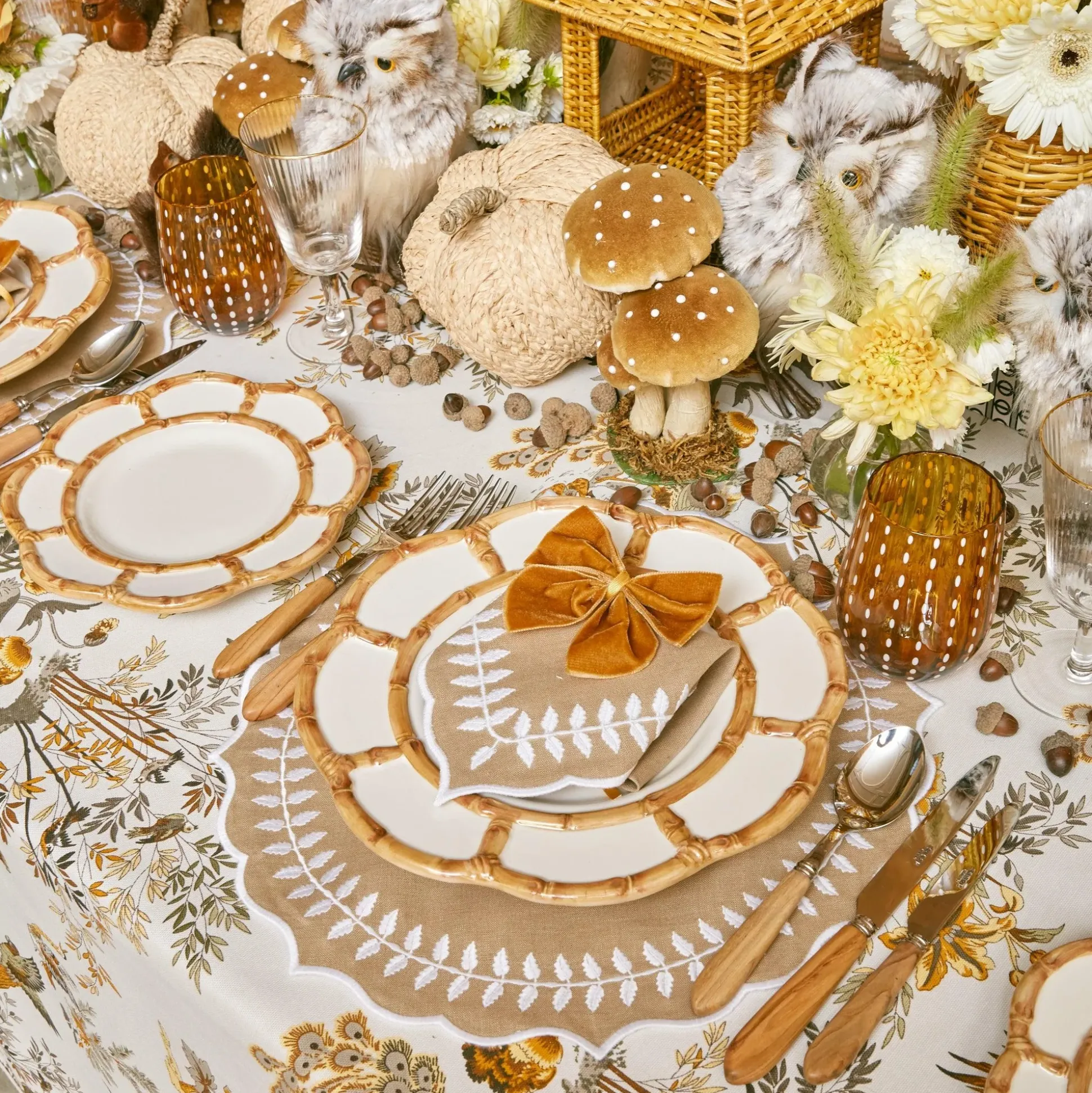 Petal Bamboo Ceramic Starter Plate