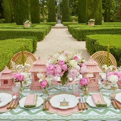 Pink & Green Pagoda Dinner Plate