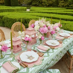 Pink & Green Pagoda Dinner Plate (Set Of 4)