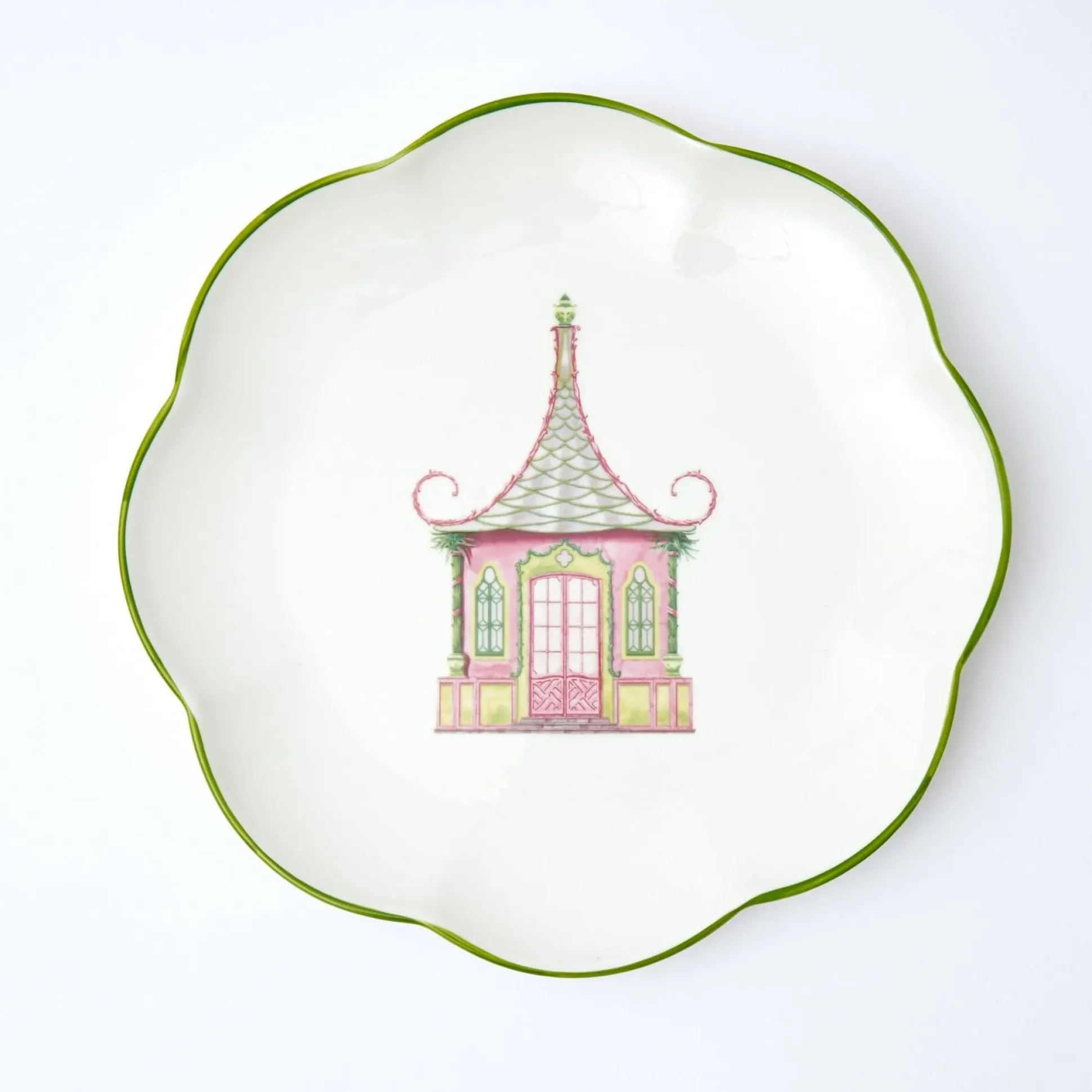 Pink & Green Pagoda Dinner Plate (Set Of 4)
