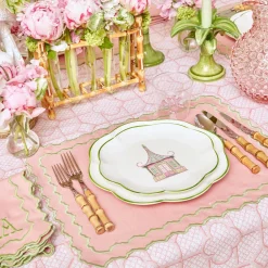 Pink & Green Pagoda Starter Plate