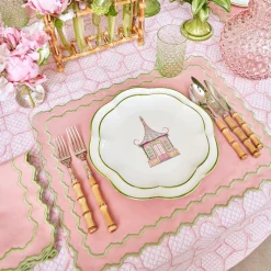Pink & Green Pagoda Starter Plate