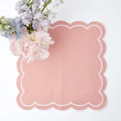 Pink Applique Napkins (Set Of 4)