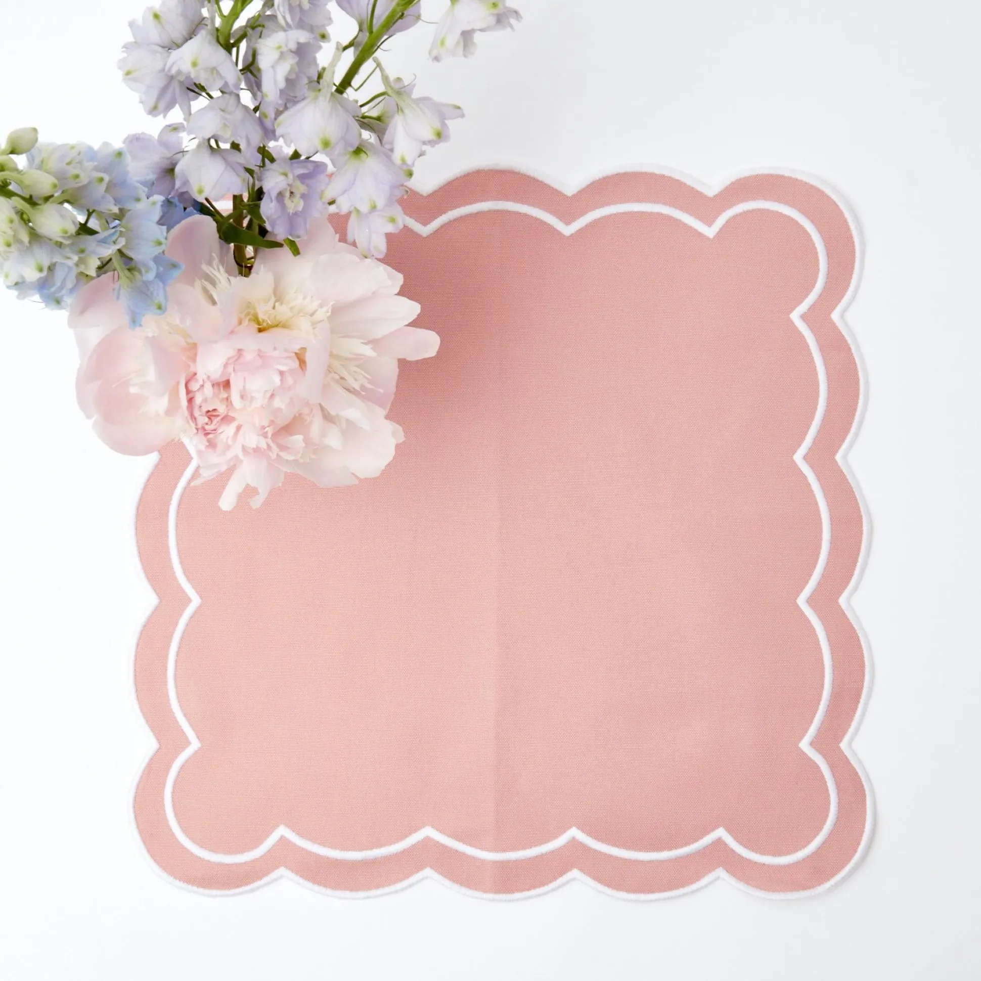 Pink Applique Napkins (Set Of 4)