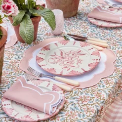 Pink Applique Napkins (Set Of 4)