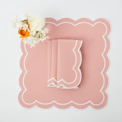Pink Applique Napkins (Set Of 4)