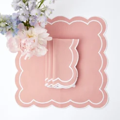 Pink Applique Napkins (Set Of 4)
