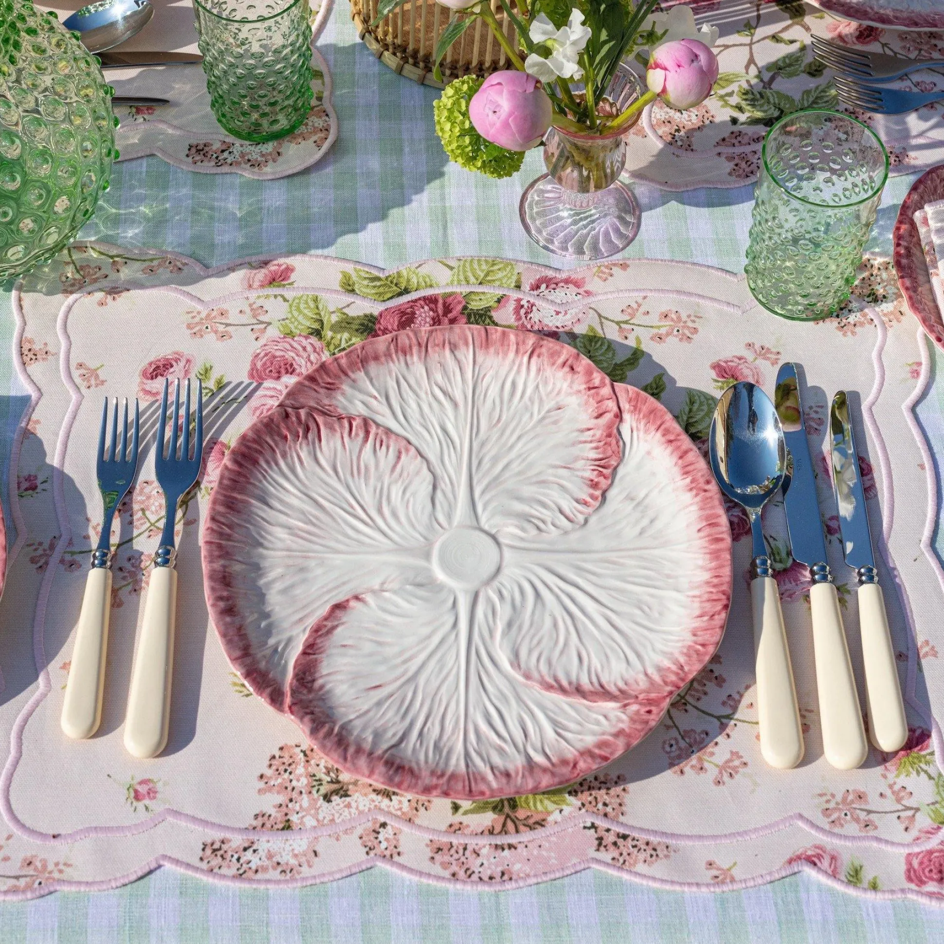 Pink Capri Lettuce Dinner Plate (Set Of 4)