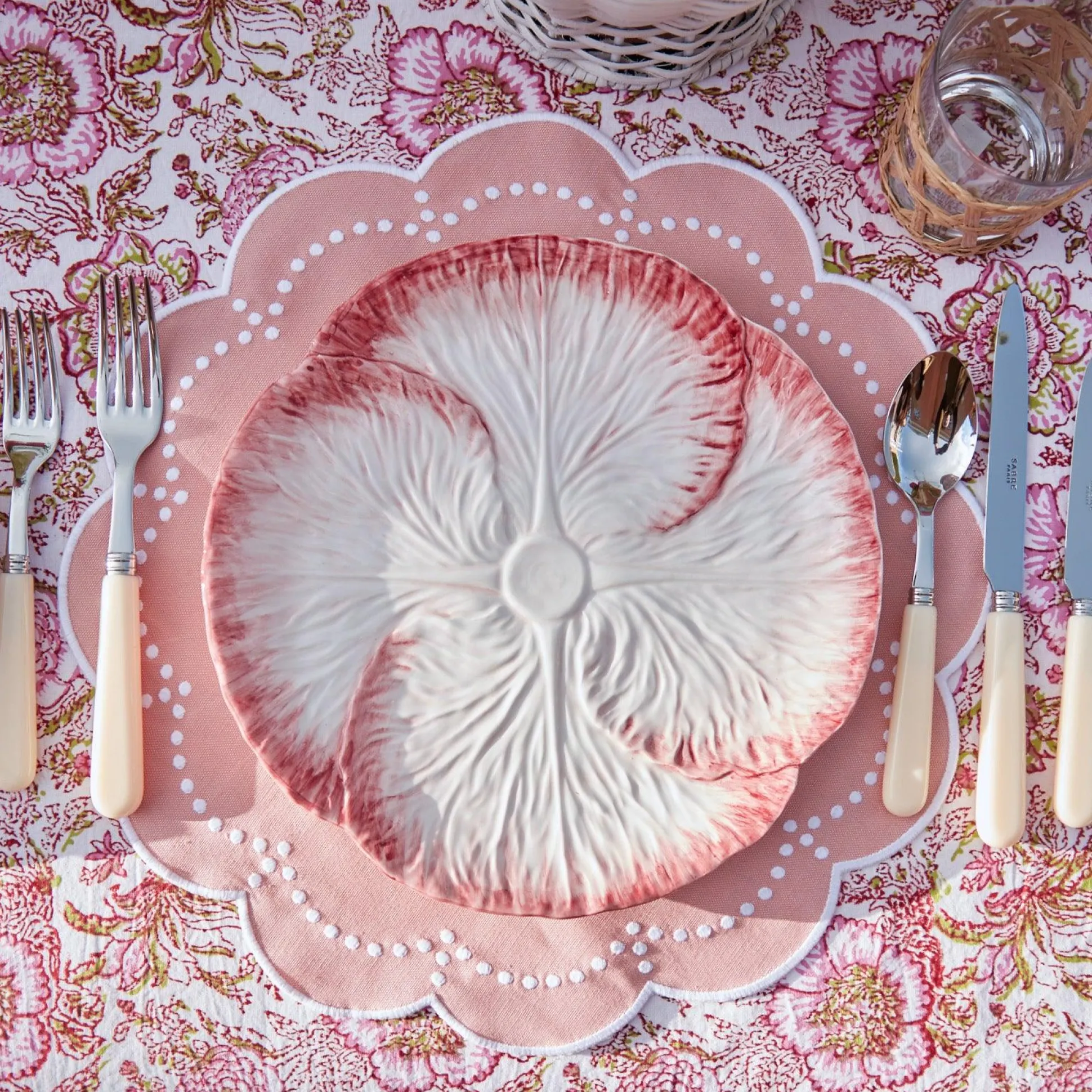 Pink Capri Lettuce Dinner Plate