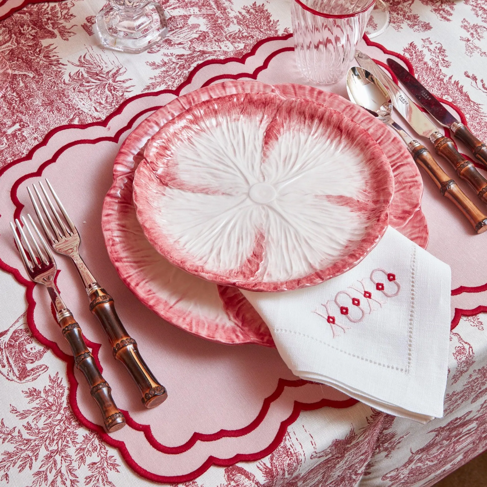 Pink Capri Lettuce Starter Plate (Set Of 4)