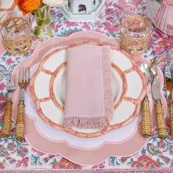 Pink Fringe Napkins (Set Of 4)