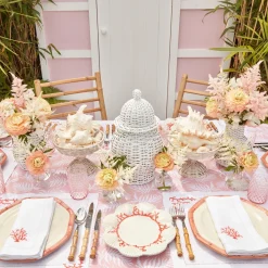 Pink Geometric Bamboo Dinner Plate (Set Of 4)