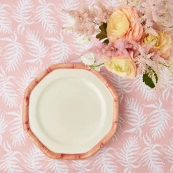 Pink Geometric Bamboo Dinner Plate (Set Of 4)