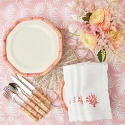 Pink Geometric Bamboo Dinner Plate (Set Of 4)