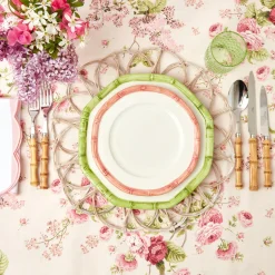 Pink Geometric Bamboo Starter Plate