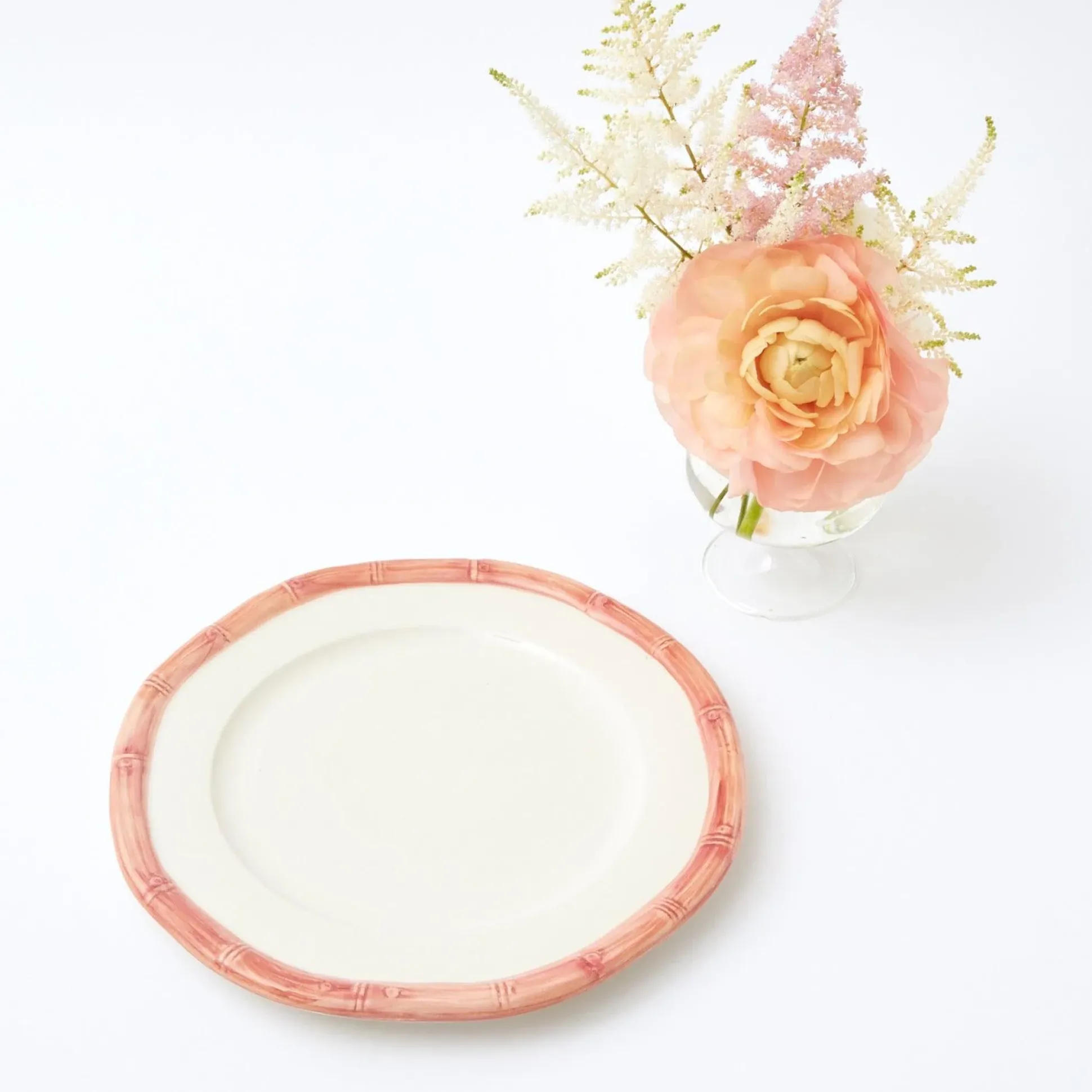 Pink Geometric Bamboo Starter Plate (Set Of 4)
