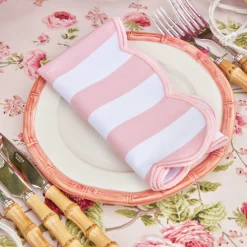 Pink Geometric Bamboo Starter Plate (Set Of 4)
