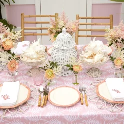 Pink Geometric Bamboo Starter Plate (Set Of 4)