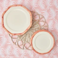 Pink Geometric Bamboo Starter Plate