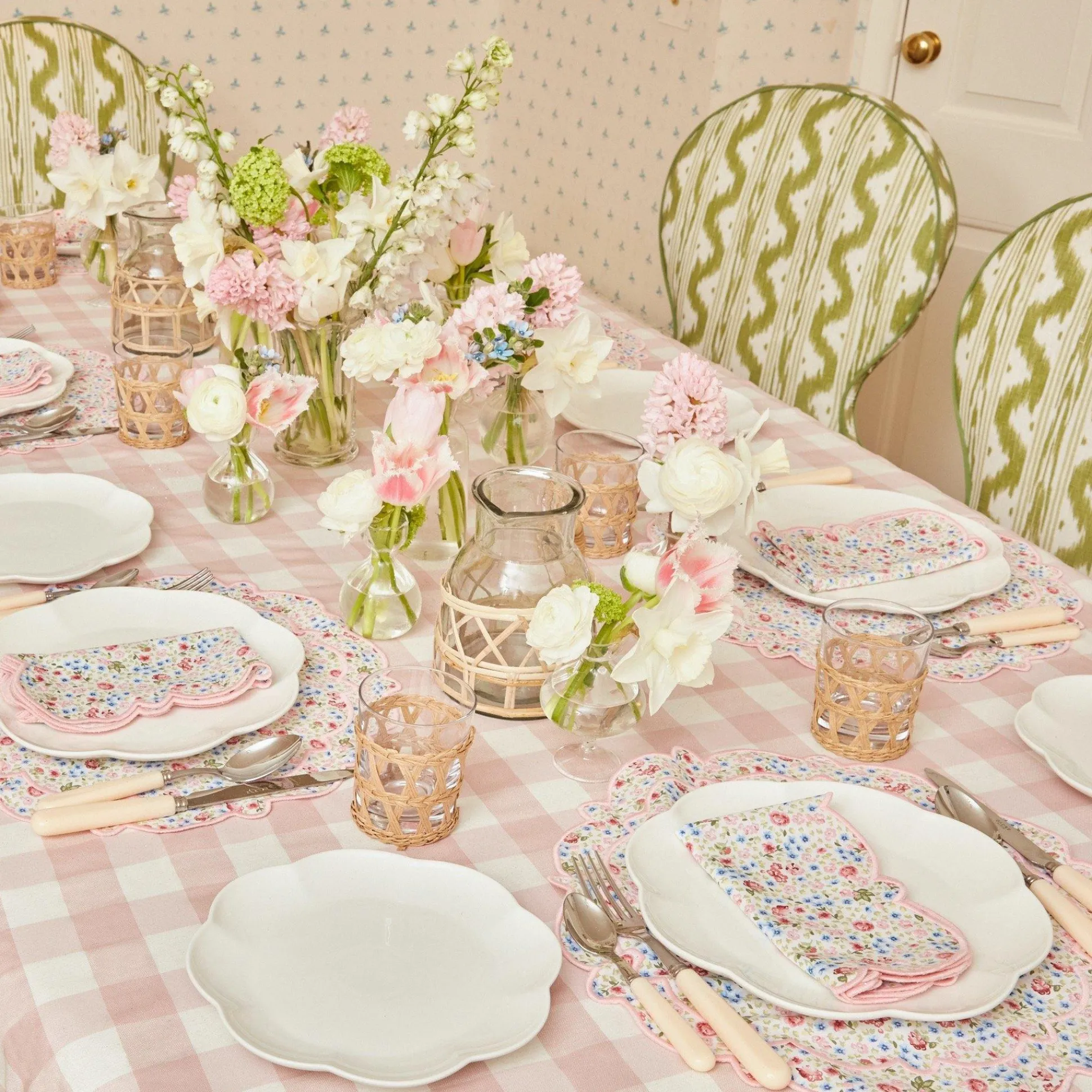 Pink Gingham Tablecloth