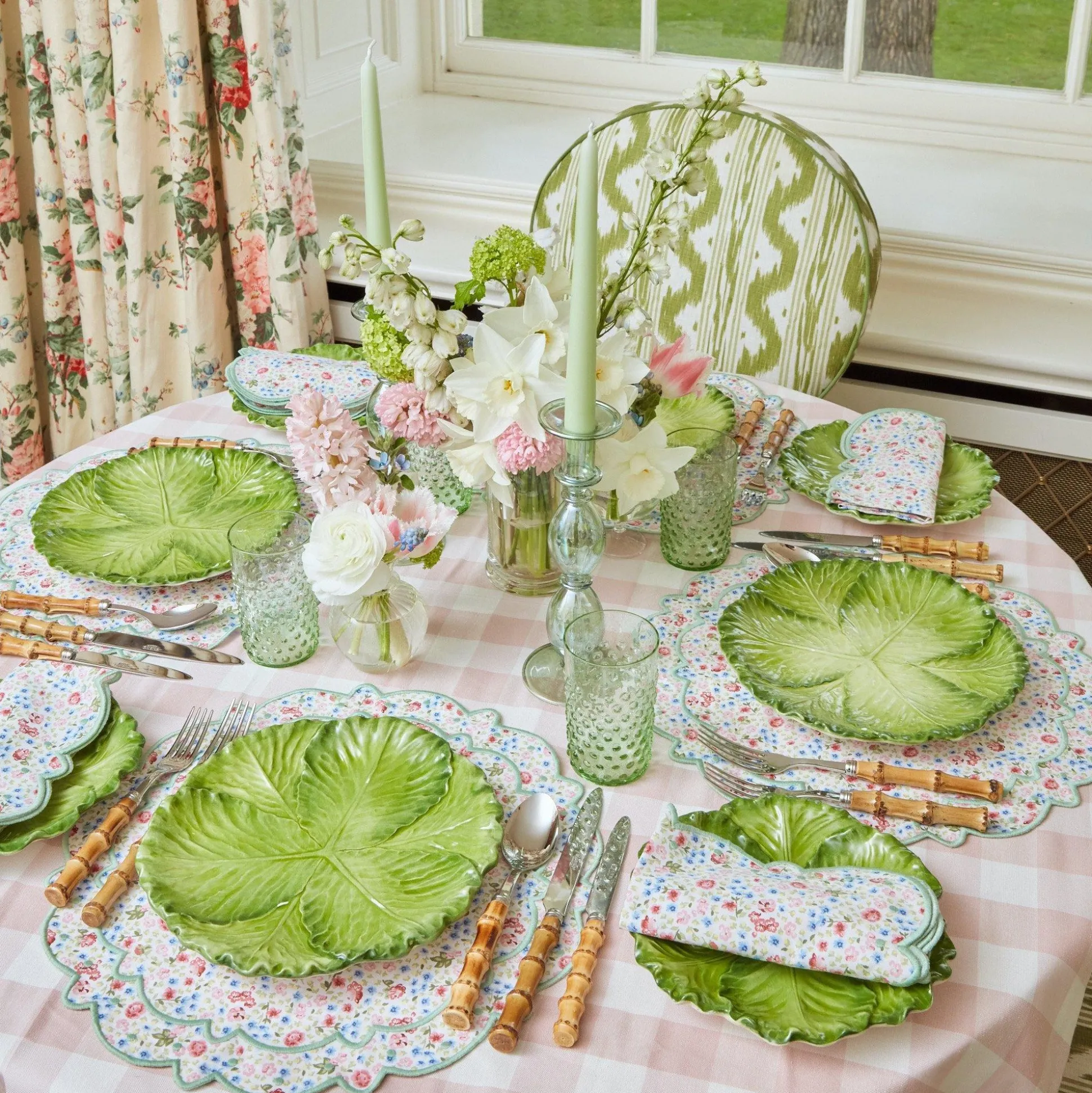 Pink Gingham Tablecloth