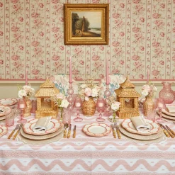 Pink Leopard Ikat Tablecloth