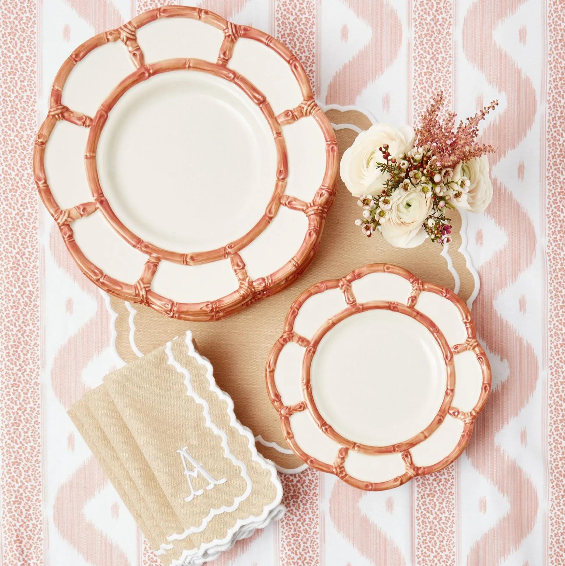 Pink Leopard Ikat Tablecloth