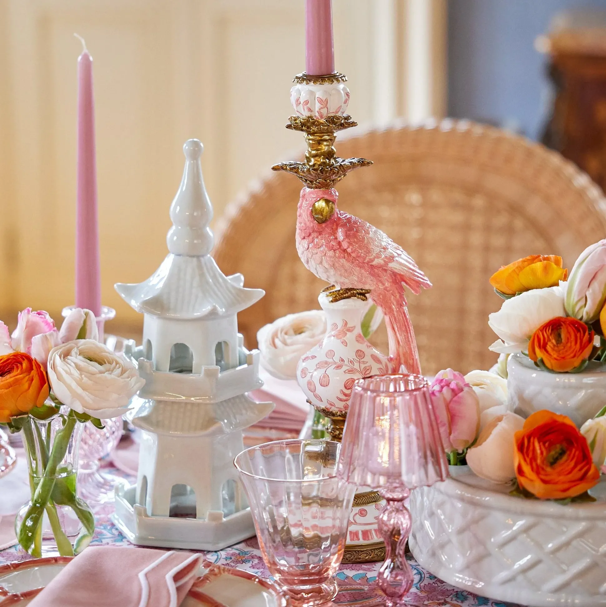 Pink Parrot Candlescape
