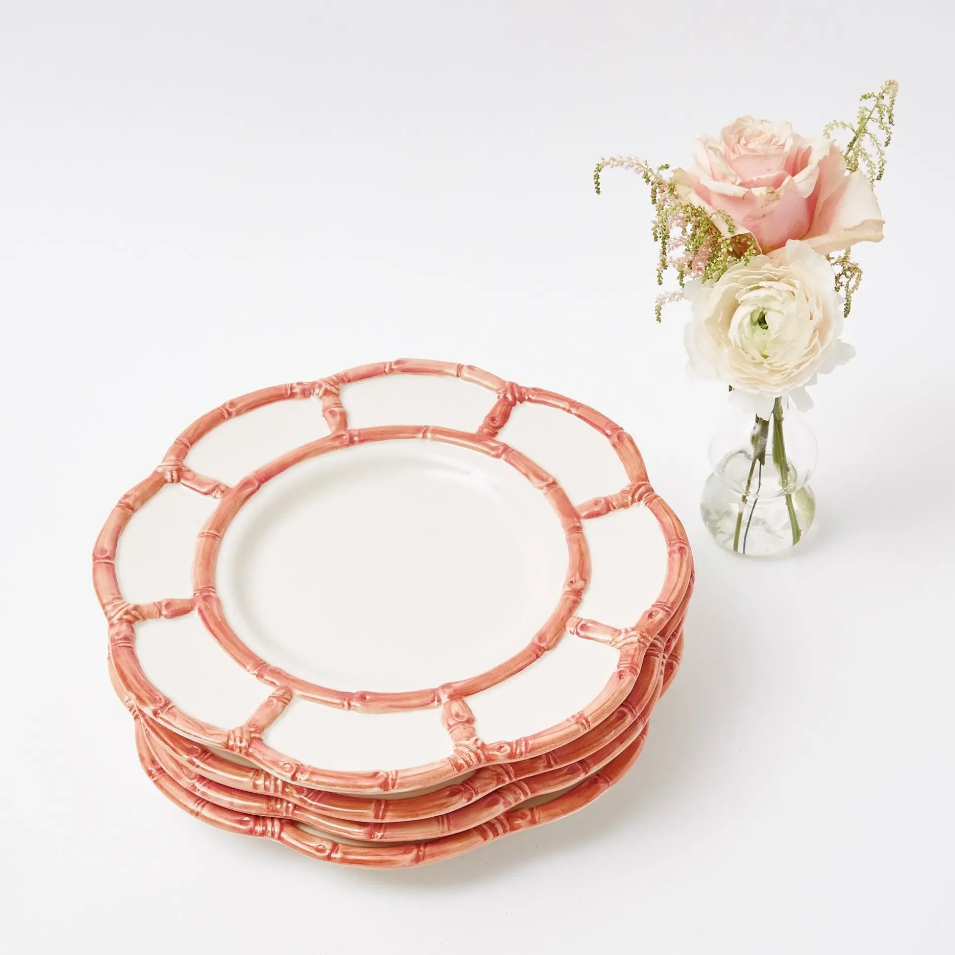 Pink Petal Bamboo Dinner Plates (Set Of 4)