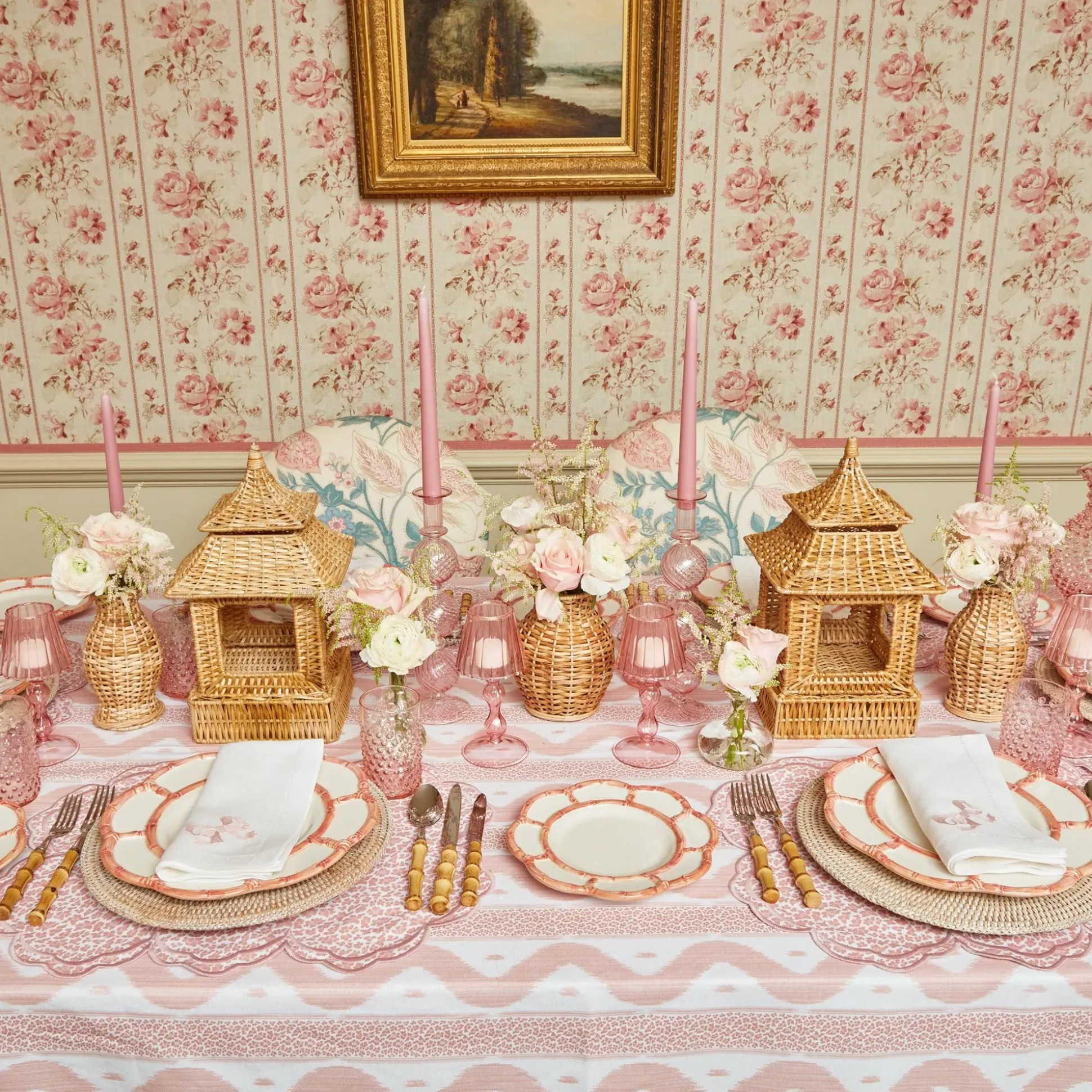 Pink Petal Bamboo Starter Plates (Set Of 4)