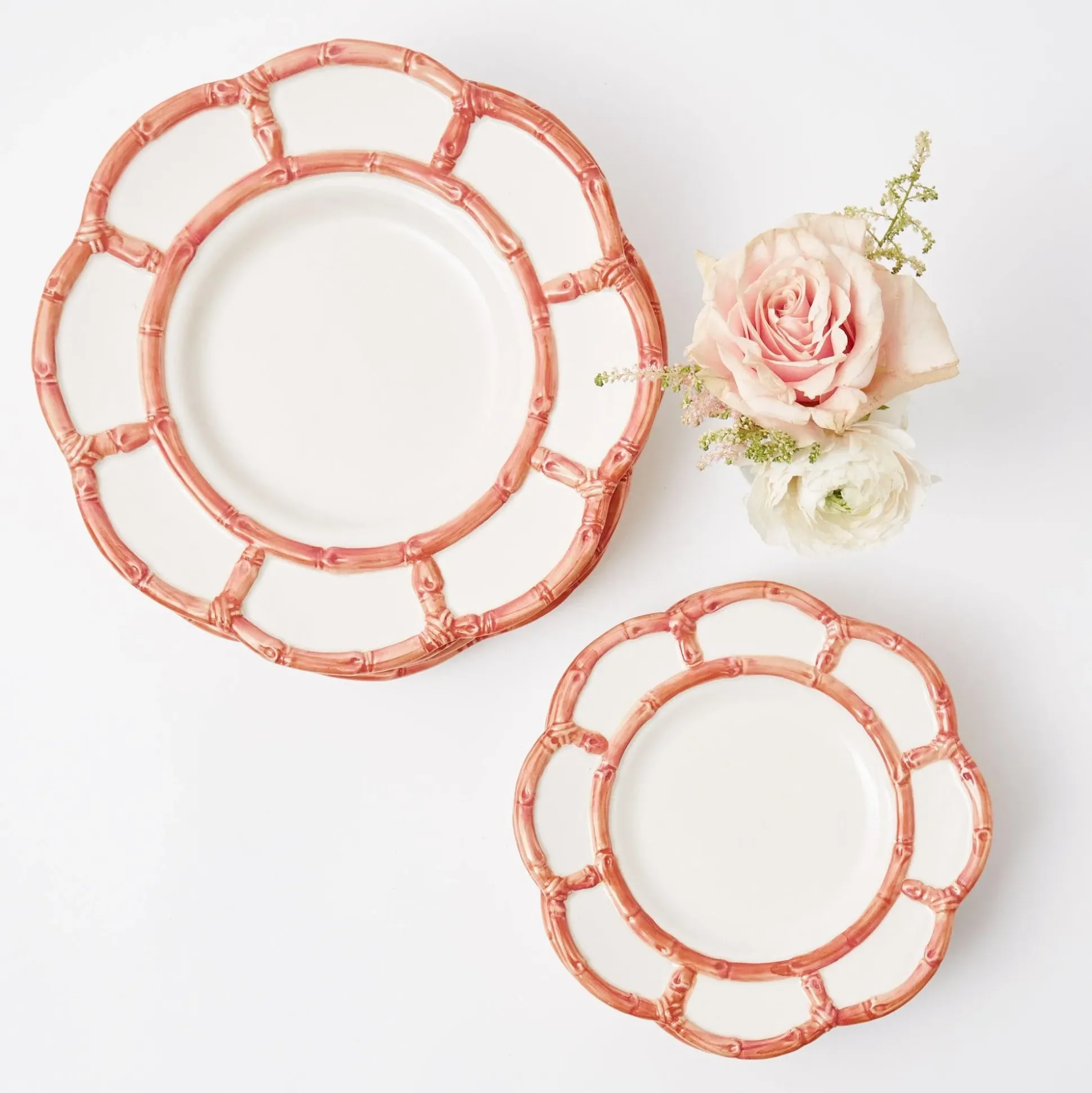 Pink Petal Bamboo Starter Plates (Set Of 4)