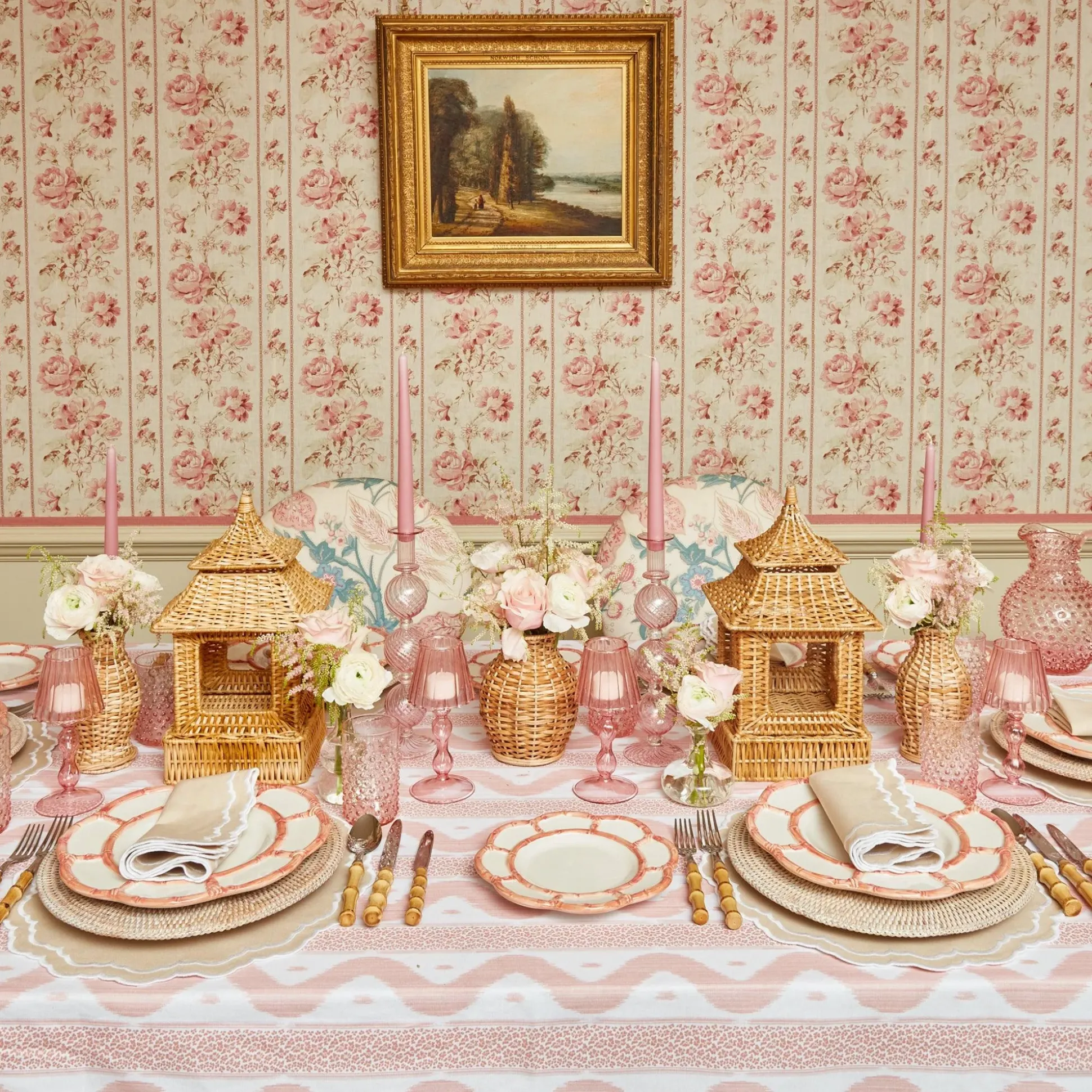 Pink Petal Bamboo Starter Plates (Set Of 4)