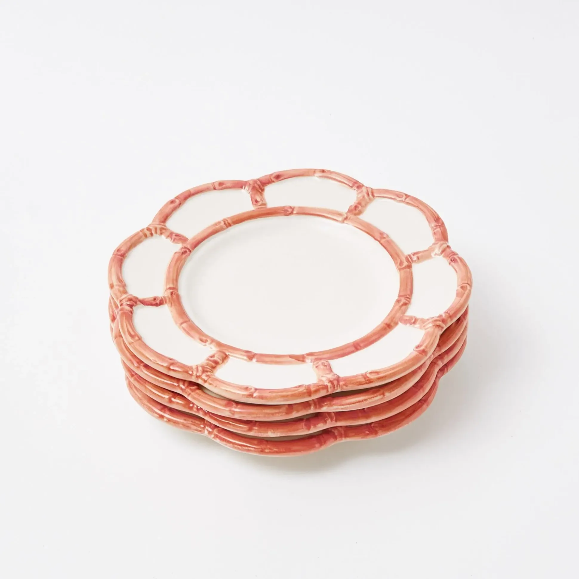Pink Petal Bamboo Starter Plates (Set Of 4)