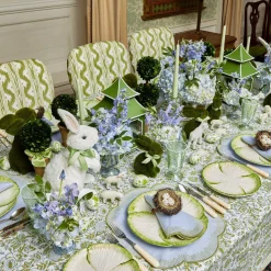 Potted Boxwood With Green Bow Decoration Set