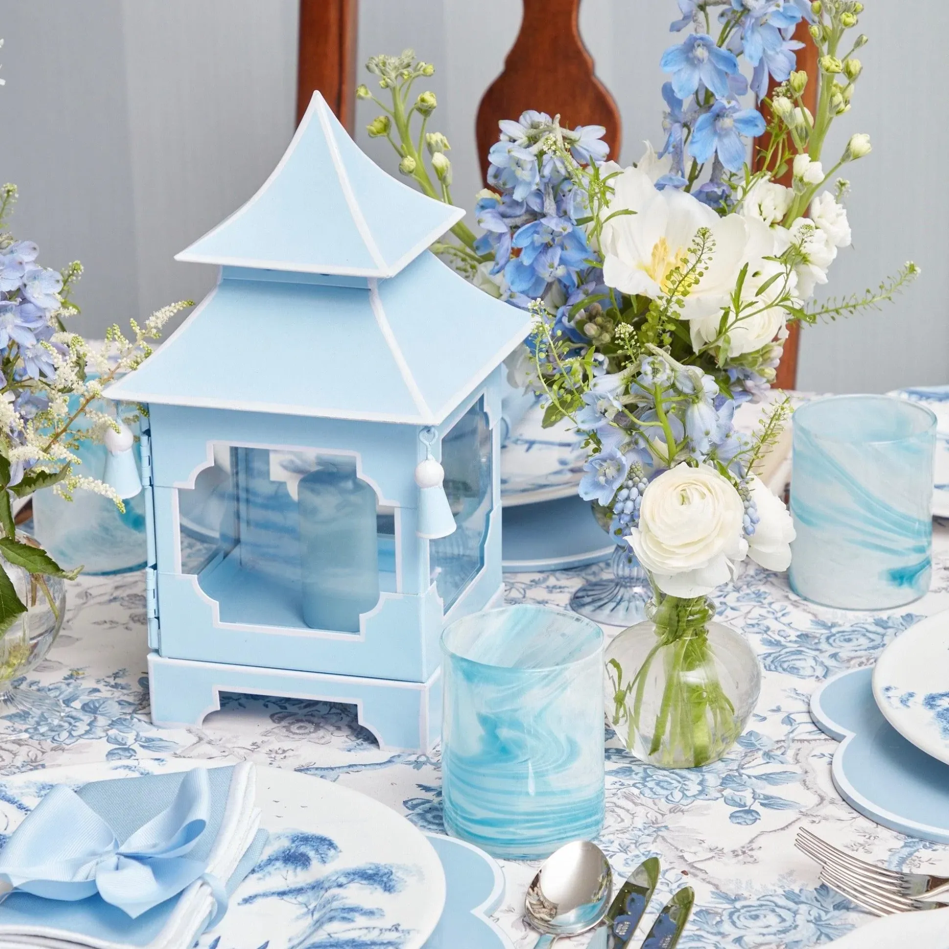 Powder Blue Pagoda Lantern