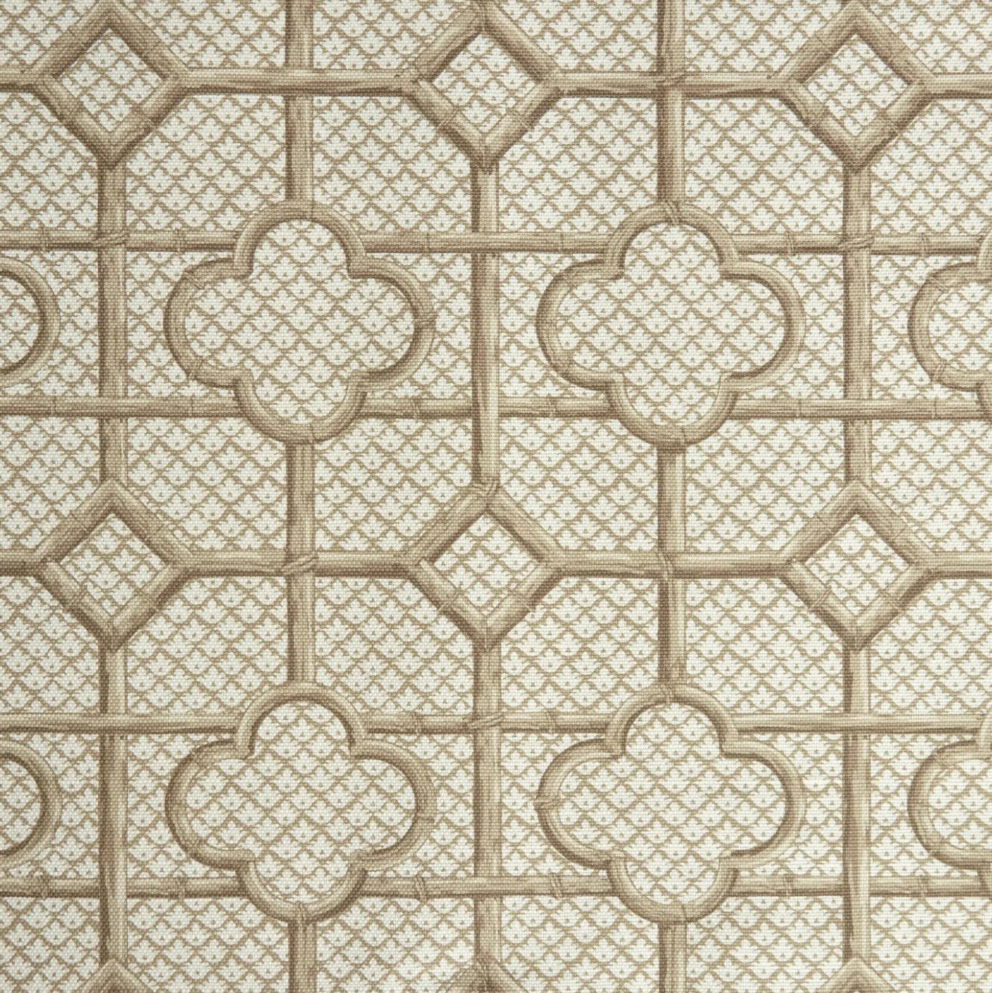Putty Bamboo Trellis Fabric