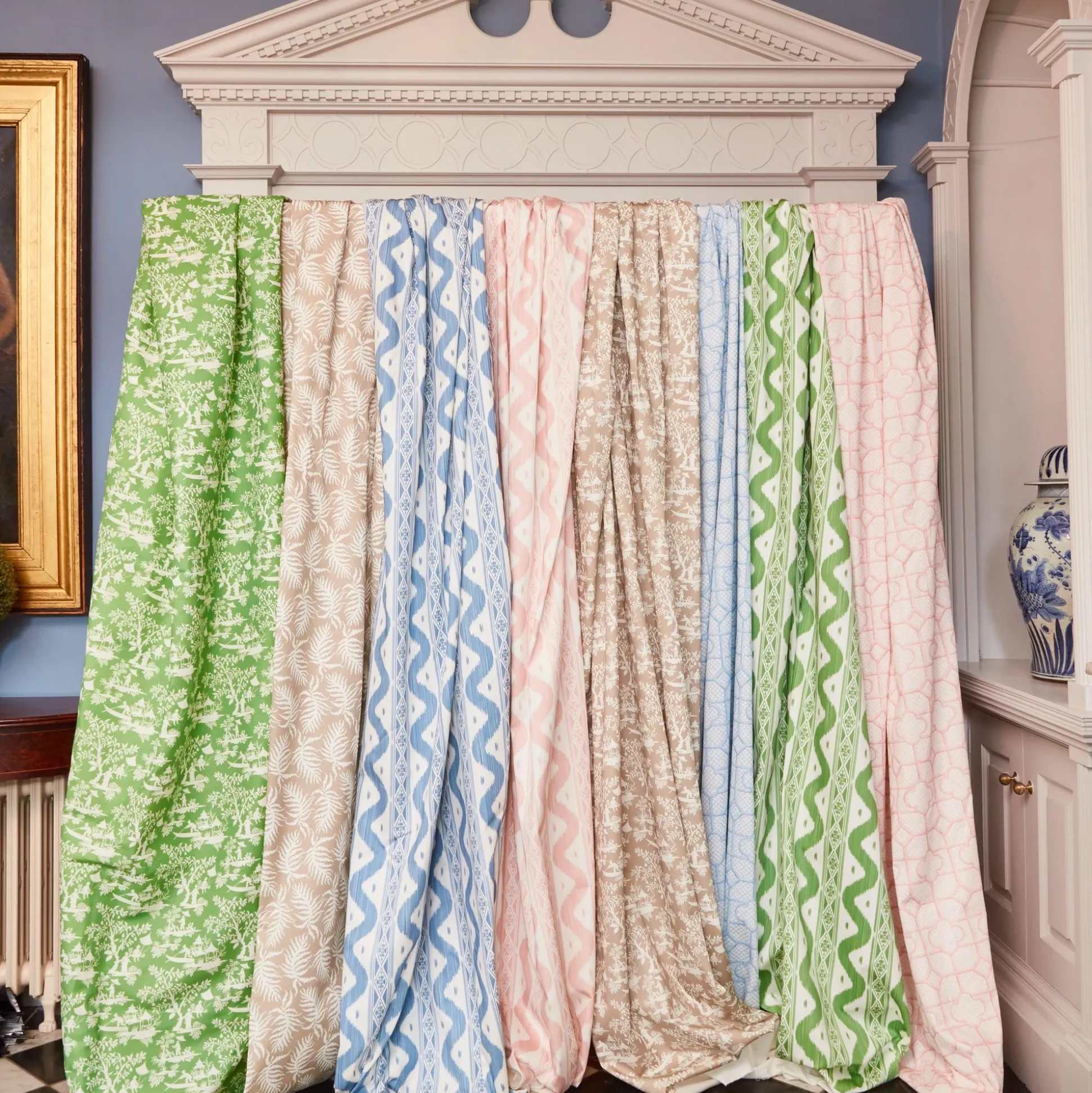 Putty Trailing Ferns Fabric
