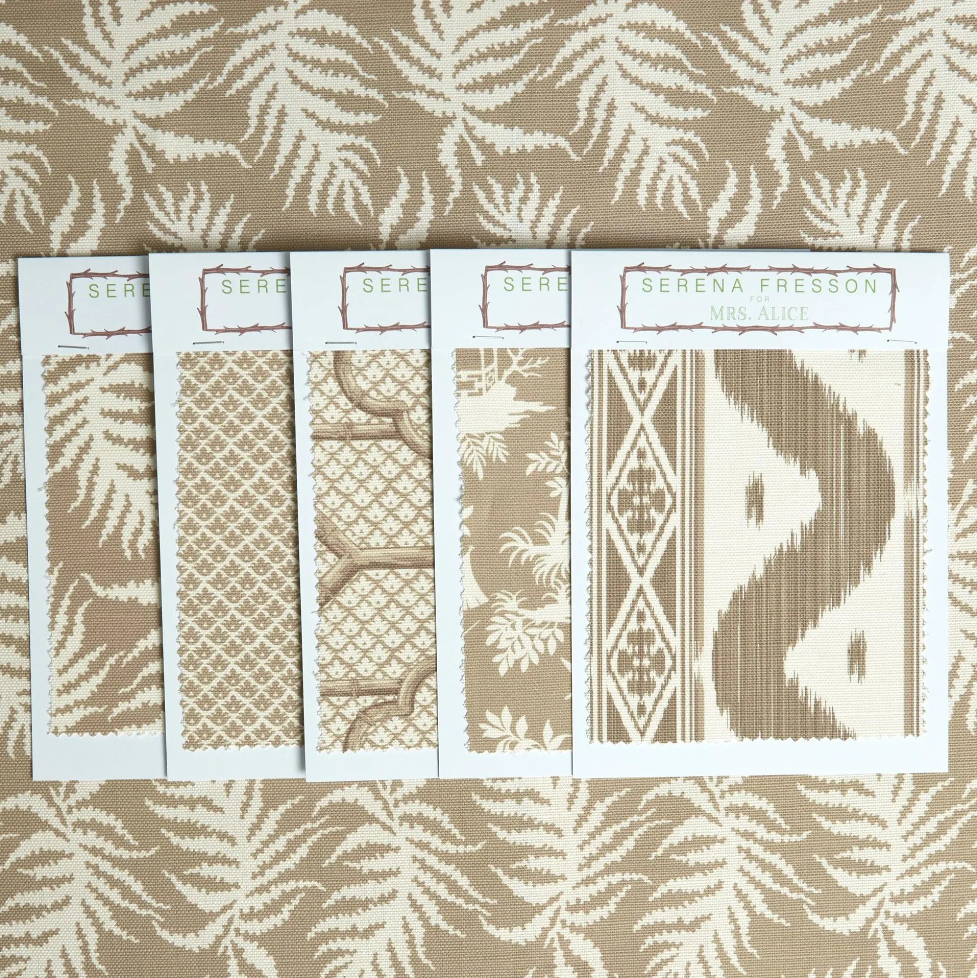 Putty Trailing Ferns Fabric