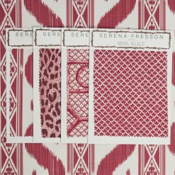 Raspberry Pink Ikat Stripe Fabric