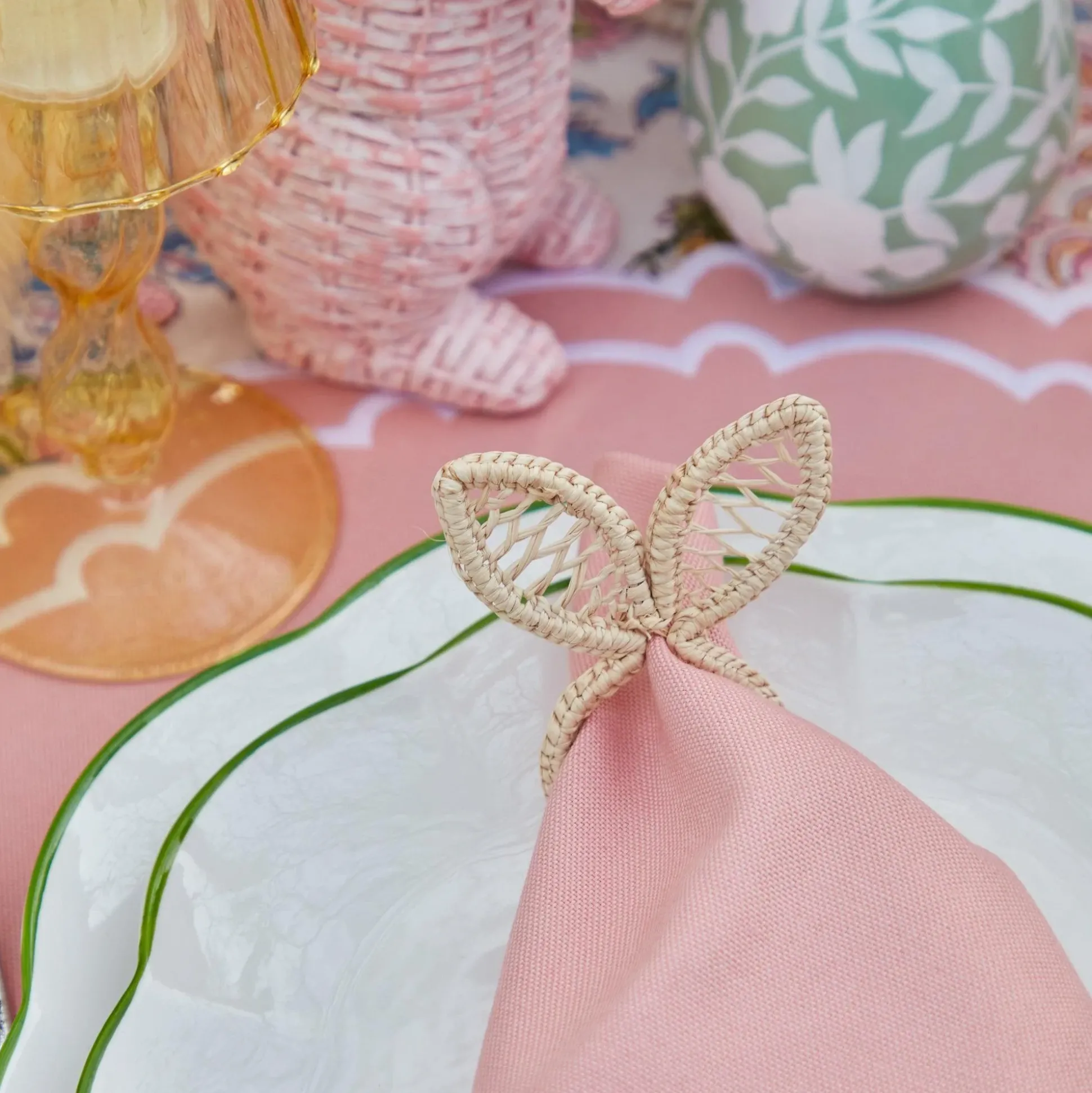 Rattan Bunny Napkin Rings (Set Of 4)