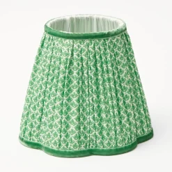 Rechargeable Lamp With Green Lotus Lampshade