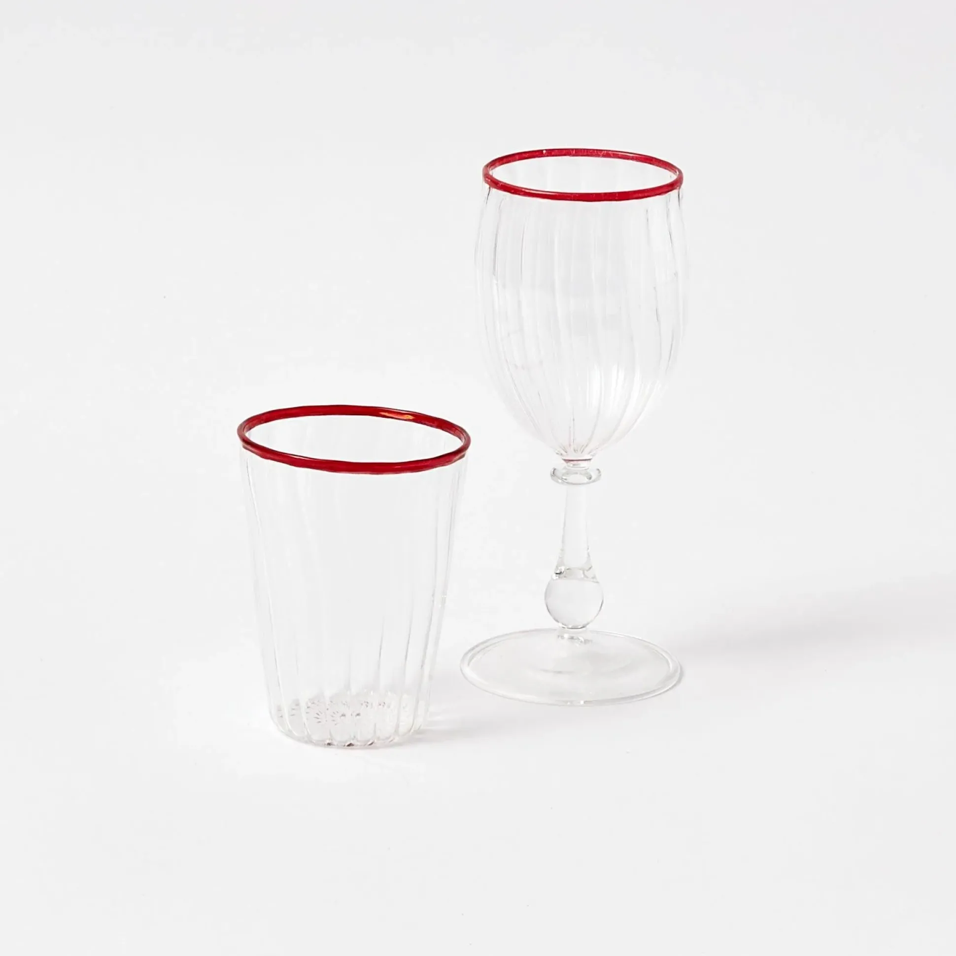 Red Rim Glassware (Set Of 8)