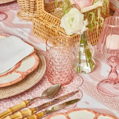 Rose Pink Hobnail Water Glasses & Jug Set
