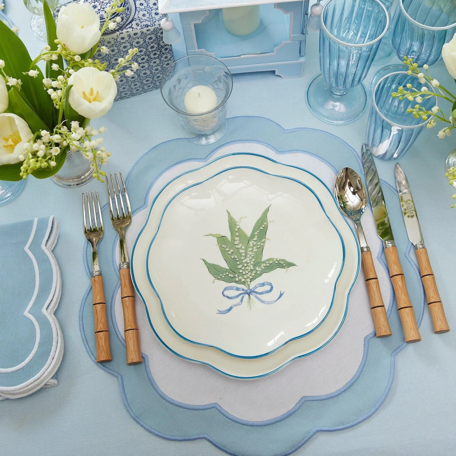 Scalloped Lily Of The Valley Starter Plate (Set Of 4)