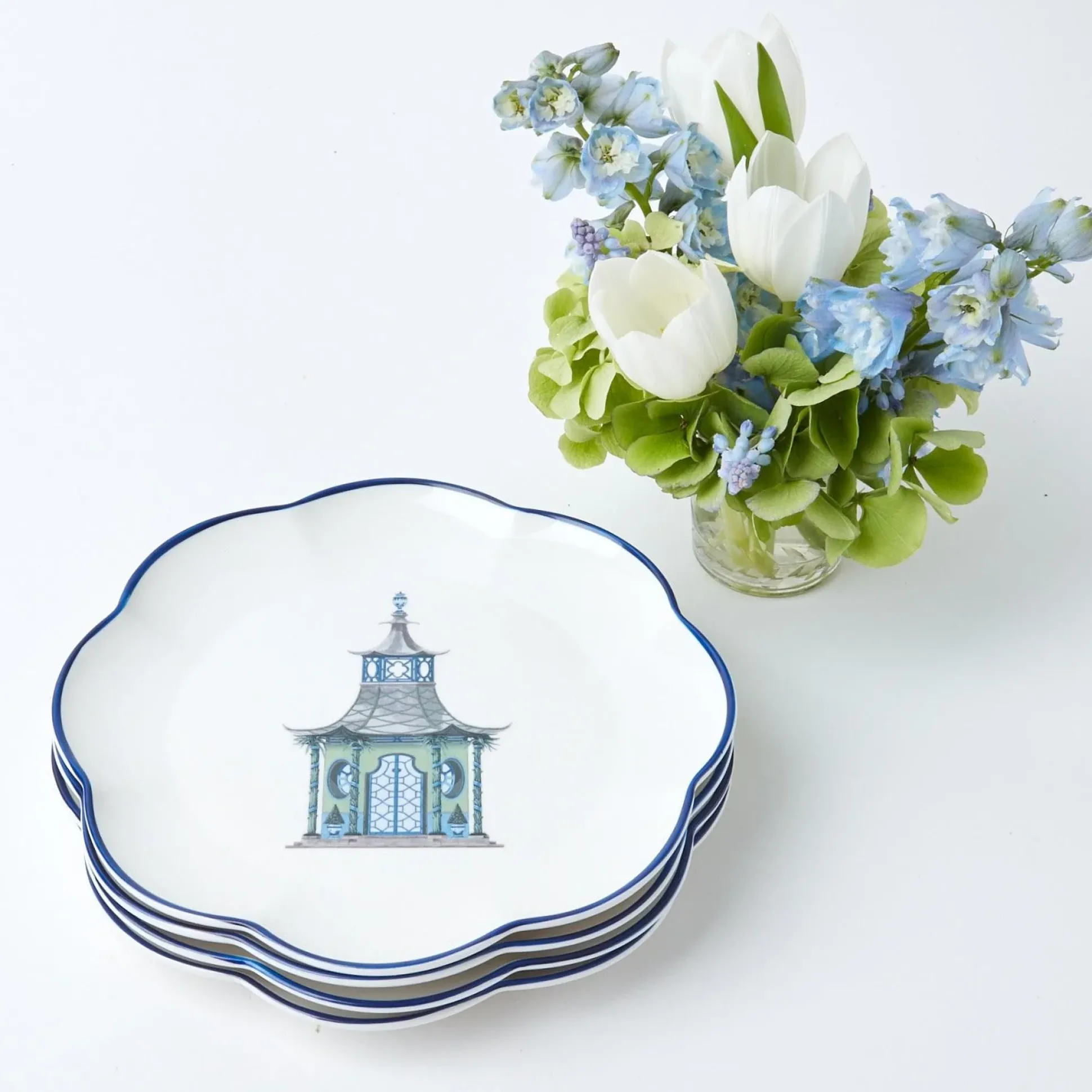 Scalloped Pagoda Starter Plate (Set Of 4)
